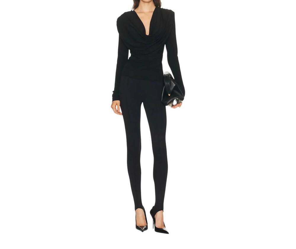 NEW WARDROBE.NYC opaque stirrup leggings in black